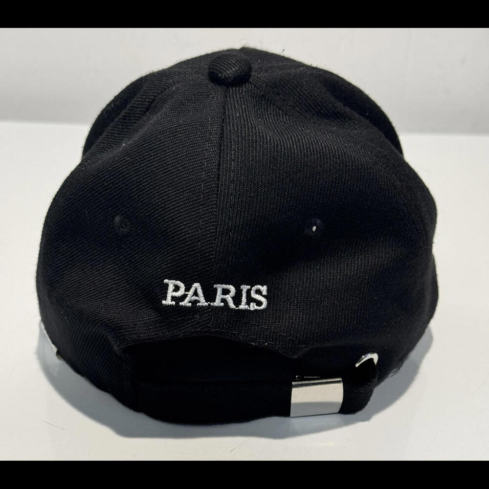 Unisex Adjustable Paris Black Hat With Side Flag One Size - Picture 2 of 6